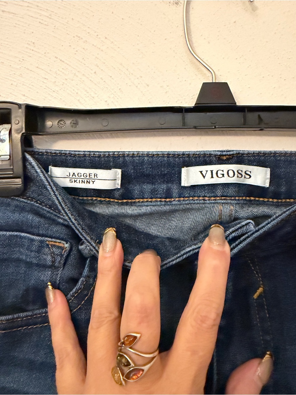127 - Vigoss Dark Blue Distressed Cropped Skinny Jeans - Picture 2 of 5